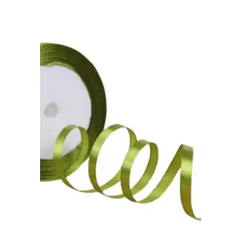 Saten Kurdele 1 cm 10 Metre Yağ Yeşili