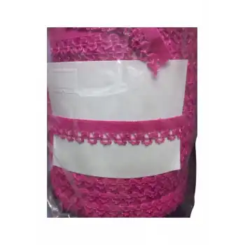 Çamaşır Lastiği Dantelli 1 cm 1 Metre Fuşya