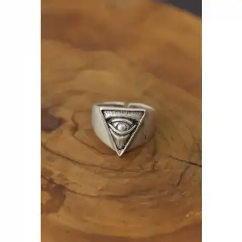 Karce Göz Detay Metal Ayarlanabilir Erkek Yüzük