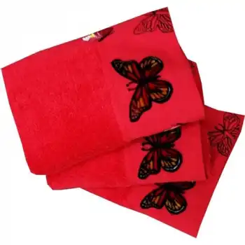 Minteks Havlu Ece Kelebek 50X90 Cm Kırmızı