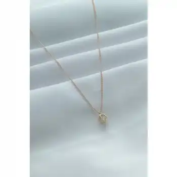 Colezium CLZ741 -  Gold Renk Kafes Figür Zirkon Taş Detay Kadın Kolye