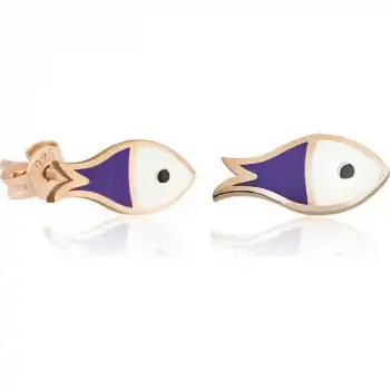 Gumush Gümüş Mor Balık Küpe