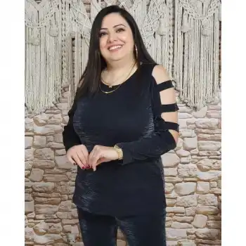 Boutique Bade Siyah Simli Buluz