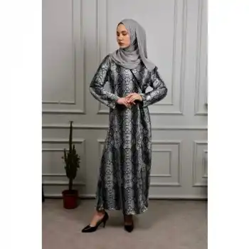 Defka Pamuklu Kadın Tesettür Namaz Elbisesi Yandan Bağlamalı