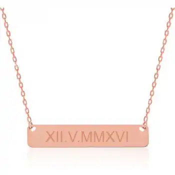 Gumush Gümüş Kişiye Özel Roma Rakamlı Tarih Kolye