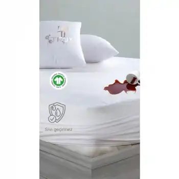 Mikro Sıvı Geçirmez Tek Kişilik Yatak Alezi Beyaz 120X200