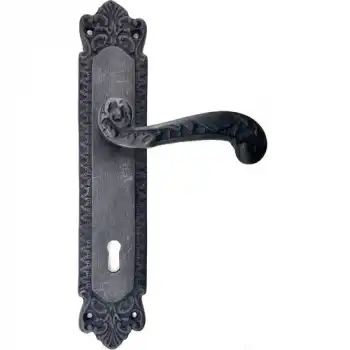 Antika Tarz Dekoratif Pirinç Sultan Yale Kapı Kolu - 270X54MM, Oksit