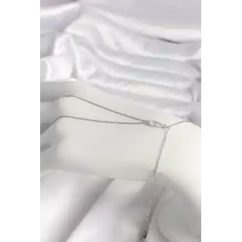 Pirinç Gümüş Renk Damla Zirkon Taşlı Kadın Şahmeran - TJ-SN607