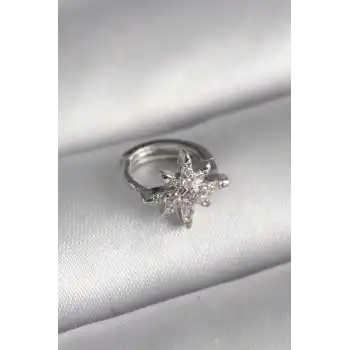 316L Çelik Gümüş Renk Zirkon Taşlı Kutup Yıldızı Model Tragus Piercing - TJ-PR1301
