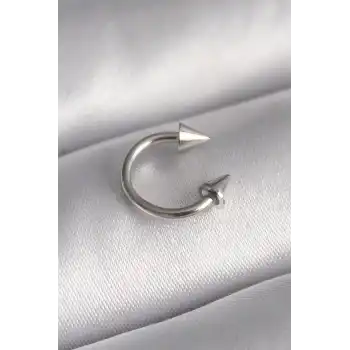 316L Çelik Gümüş Renk Halka Çivi Model Kadın Piercing - TJ-PR1367