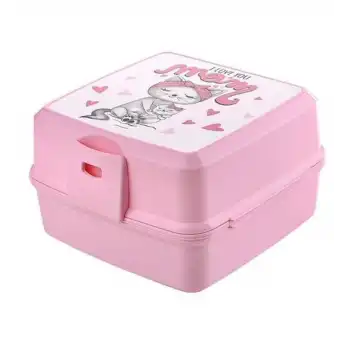 BUFFER® Kendiliğinden Kaşık Çatallı Beslenme Kutusu 4 Bölmeli Çocuk Beslenme Kabı Saklama Kutusu