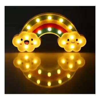 Gülen Bulutlu Gökkuşağı LED Gece Lambası