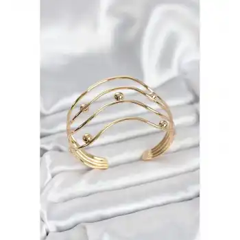 BFS Pirinç Gold Renk Kadın Bileklik