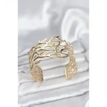 BFS Pirinç Gold Renk Vintage Model Kadın Bileklik