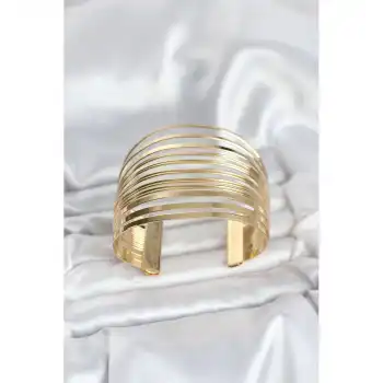 BFS Gold Renk Pirinç Kaburga Model Kadın Bileklik