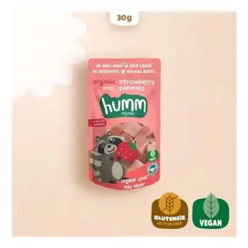BFS   Humm Organik Çilekli Glutensiz Vegan Mini Küpler 30 Gr