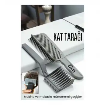 BFS Uzun Kat Tarağı Kavisli Kontur Geçiş Kat Kesim Kesim Tarağı 2 li SET Kuaför Berber