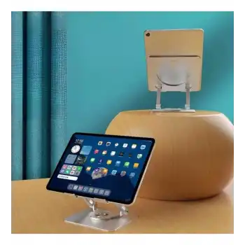 360 Derece Dönebilen Yükseltilmiş Masaüstü Ayarlanabilir Metal Tablet Standı