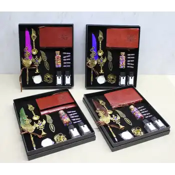 Deri Defterli Divit Hokka Ve Mühür Seti Model 2