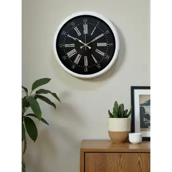 Elegance White 40 Cm Metal Duvar Saati