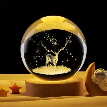 Geyik Tasarımlı USBli Cam Küre