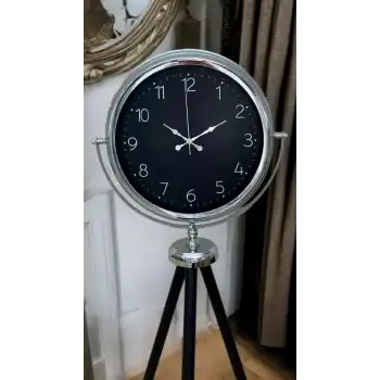 Krom Zarif Tripod Ayaklı Saat
