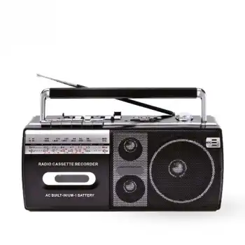 Siyah Kaset Çalar - Bluetooth USB TF AUX FM Özellikli