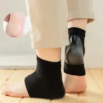 Siyah Silikon Topuk Nemlendirici Çorap