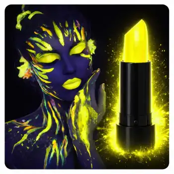 UV Neon Sarı Ruj – Karanlıkta Parlayan Makyaj Boyası