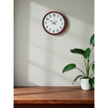 Zentime 36 Cm Kırmızı Dekoratif Duvar Saati