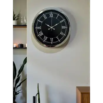 Zentime 40 Cm Krom Şık Duvar Saati