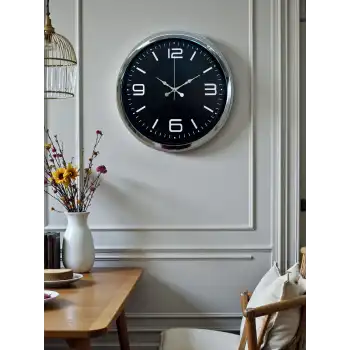 Zentime 40 Cm Krom Şık Duvar Saati