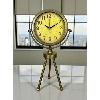 Zentime Eskitme Vintage Üç Ayaklı Masa Saati