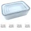 BUFFER® 4lü İç İçe Sızdırmaz Contalı Kilitli Kapaklı Plastik Erzak Saklama Kapları LC315
