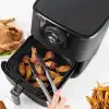 BUFFER® Siyah Isıya Dayanıklı Yıkanılabilir Silikon Fırın Ve Airfryer Yuvarlak Model Pişirme Matı 23 Cm