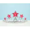 Kırmızı Yıldız Taşlı Plastik Elsa Tacı Çocuk Boy