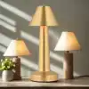 BUFFER® Çatı Model Gold Renk Şarjlı Dokunmatik 3 Renkli LED Masa Lambası