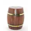 Pirinç Ahşap Fıçı Kumbara 18 Cm
