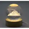 3D İstanbul Temalı Kristal Cam Küre Led Lamba Model 2