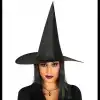 Yetişkin Boy Siyah Cadı Şapkası ve Uzun Siyah Cadı Peruğu
