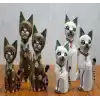 Ahşap 3lü Kedi Seti 50 Cm Model 3