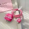 Iphone 18W/20W Uyumlu Barbie Şarj Kılıfı, Şarj Kablosu Örme Aparatı, Toparlayıcı