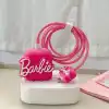 Iphone 18W/20W Uyumlu Barbie Şarj Kılıfı, Şarj Kablosu Örme Aparatı, Toparlayıcı