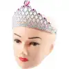The Best Nzm Fuşya Kalpli Gümüş Renk Kraliçe Tacı Prenses Tacı