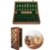 Mıknatıs Taşlı Ahşap Katlanabilir Kutulu Satranç Oyunu 30 cm G614