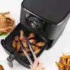 BUFFER® Siyah Isıya Dayanıklı Yıkanılabilir Silikon Fırın Ve Airfryer Yuvarlak Model Pişirme Matı 23 Cm