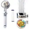 BUFFER® Turbo Pervaneli ve Filtreli Su Tasarruflu 360 Derece Dönebilen Tazyikli Duş Başlığı