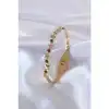 Colezium CLZ741 -  316L Çelik Gold Renk Yıldız Model Renkli Zirkon Taş Detay Kadın Kelepçe