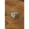 Karce Göz Detay Metal Ayarlanabilir Erkek Yüzük