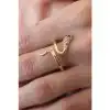 Colezium CLZ943  Gold Renk Yılan Model Zirkon Taş Detay Kadın Yüzük